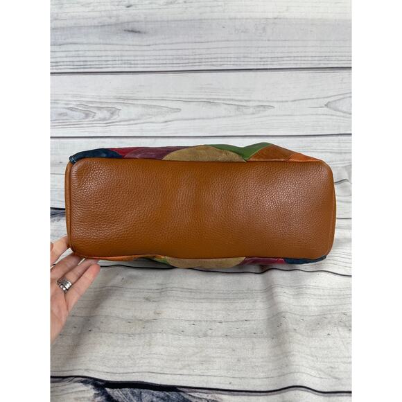 Fossil Y2K Leather Patchwork Shoulder Bag Purse Casual Weekend - Picture 7 of 12